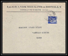 9624 Entete Moulins De Romilly N°365 Paix Aube Pour Marcilly Sur Seine Marne 1938 France Lettre Cover - 1921-1960: Modern Period
