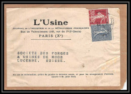 9629 Entete L'usine Paris N°161 139 Semeuse Lucerne 1922 Suisse Swiss Semeuse France Devant De Lettre Cover - 1921-1960: Modern Period