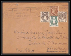 9583 Chaines Brisees Krag Paris 1946 Strasbourg Affranchissement Compose France Lettre Cover - 1921-1960: Modern Period