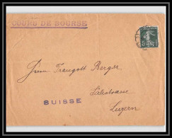 9667 Entete Rogeron Lyon Cours De Bourse N°137 Semeuse Pour Luzern Suisse 1906 France Lettre Cover - 1877-1920: Période Semi Moderne