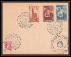 9565 Exp Valence N°386 387 Infanterie 443 Chaines Journee Du Timbre 1945 Affranchissement Compose France Lettre Cover - Gedenkstempels