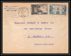 9555 N°741 742 Oradour Outremer Neuilly Pour Glasgow 1945 Ecosse France Lettre Cover - 1921-1960: Période Moderne