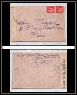 9499 N°283 Paix Paire Rueil Malmaison 1940 France Guerre 1939/1945 Censure Lettre Cover - WW II