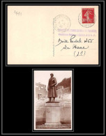 9491 Entete Predon Commission De Transit N°360 Semeuse France Cad Carte Postale Monument Albert 1er 1935 Postcard - Gedenkstempels
