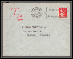 9473 Taxe 20c Harlem Pays-Bas Netherlands N°283 Paix Daguin Paris 7ème L'animal Souffre France Lettre Cover - 1859-1959 Lettres & Documents