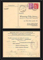 9474 Entete Huiles Tilly N°283 + Paix 281 Harlem Pays-Bas Netherlands Graissessac Herault 1935 France Carte Postale - 1921-1960: Période Moderne