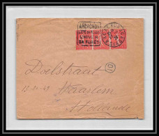 9356 N°199 Semeuse 50c X3 Bande Daguin Arcachon 1928 Harlem Pays-Bas Netherlands France Lettre Cover - 1921-1960: Période Moderne