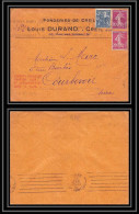 9372 Entete Fonderies Durant N°257 Jeanne D'arc + 190 X2 Creil Courbevoie Krag 1930 France Lettre Cover - 1921-1960: Période Moderne