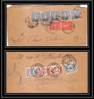 9353 Taxe N°223 Semeuse 50c Paris Bruxelles 1927 Belgique France Lettre Partielle Cover - 1859-1959 Cartas & Documentos