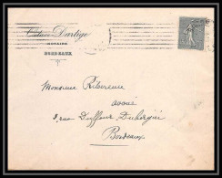 9343 Entete Dartige N°130 Semeuse 15c Bordeaux 1915 Krag France Lettre Cover - 1921-1960: Modern Period