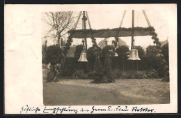 Foto-AK Kirchheim /Teck, Glockenweihe 1926, Geschmücktes Gestell Mit Glocken  - Kirchheim