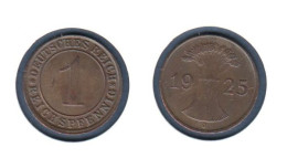 Allemagne, 1 Reichspfennig 1925 J, KM#37, Deutsches Reich, - 1 Renten- & 1 Reichspfennig