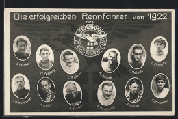 AK Erfolgreiche Rennfahrer Von 1922, Sturmvogel W. Radfahrer-Club, F. Fischer, K. Reischl, F. Peresson  - Andere & Zonder Classificatie