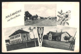 AK Mala Hrastice, Bahnhof, Panorama  - Tchéquie