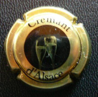 (ds-040) Capsule  Cremant D'Alsace 2 Verres  Zwart/goud   Noir/or   455 Sur Le Flanc - Op De Rand - Mousseux