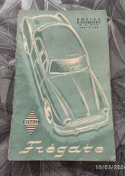 Notice Renault Frégate 1953 - Auto's