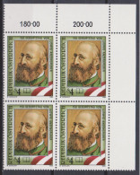 1989 , Mi 1975 ** (1) - 4 Er Block Postfrisch - 150. Geburtstag Von Ludwig Anzengruber - Neufs