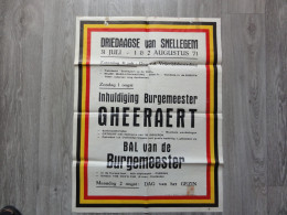 Snellegem  *  (Affiche 1971)  Driedaagse Van Snellegem - Inhuldiging Burgemeester Gheeraert - Bal Burgemeester - Plakate