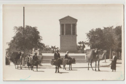 CARTE PHOTO DE SOUSSE ( TUNISIE ) - LE MONUMENT AUX MORTS 1914 - 1918 - ANES ET CHAMEAU - ECRITE EN 1947 -z 2 SCANS Z- - Tunisia