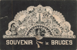 BELGIQUE - Bruges - Souvenir De Bruges - Monuments - Broderie - Carte Postale Ancienne - Brugge