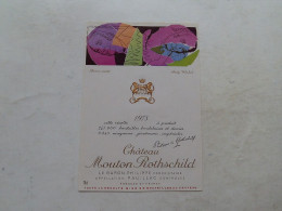 (Pauillac, Médoc - Etiquette Ancienne - Grand Cru) -  Château MOUTON-ROTHSCHILD 1975 (dessin Andy Warhol) - Rouges