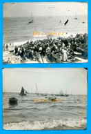 Calvados * Grandcamp Maisy Quai Barque Pêcheurs Pêche * 2 Photos Originales 1900 - Orte