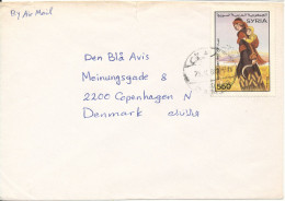 Syria Cover Sent Air Mail To Denmark 29-10-1990 Single Franked - Syrië