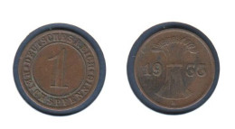 Allemagne, 1 Reichspfennig 1933 A, KM#37, Deutsches Reich, - 1 Rentenpfennig & 1 Reichspfennig