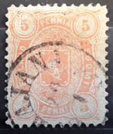 FINLAND FINLANDE 1875 Administration Russe, Yvert 14, 5 P Orange D 12 1/2, O Petit Bureau , TB - Gebraucht