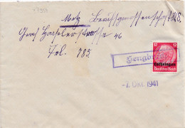 37354# HINDENBURG LOTHRINGEN LETTRE FAREBERSVILLER Obl SENGBUSCH 7 Octobre 1941 SEINGBOUSE MOSELLE METZ - Covers & Documents