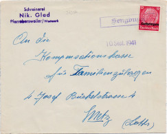 37356# HINDENBURG LOTHRINGEN LETTRE FAREBERSVILLER Obl SENGBUSCH 10 Septembre 1941 SEINGBOUSE MOSELLE METZ - Covers & Documents