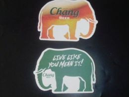RARE ! 1 Pc. Of  Singapore Chang Beer Elephant Shape "Grab Life By The Tusks!" Beer Mat Coaster - Sous-bocks