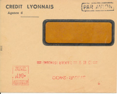 France A.O.F Senegal Dakar Bank Cover 13-11-1956 With Red Meter Cancel  CREDIT LYONNAIS - Lettres & Documents