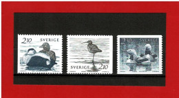 SUEDE - 1986 - N° 1354/1356 -  NEUFS** - OISEAUX AQUATIQUES - Y & T - COTE : 3.50 Euros - Unused Stamps
