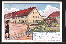 Lithographie Görwihl, Gasthaus Zum Badischenhof  - Autres & Non Classés