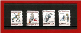 SUEDE - 1984 - N° 1289/1292 -  NEUFS** - OISEAUX D'HIVER SUEDOIS - Y & T - COTE : 4.00 Euros - Unused Stamps