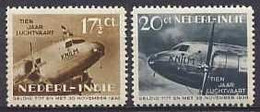 Nederlands Indie 1938 NVPH Nr 239/240 Ongebruikt/MH 10 Jaar Geregelde Indische Luchtvaart, Planes, Avions - Netherlands Indies