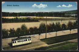 AK Erfurt, Strassenbahn Am Stadion  - Tramways