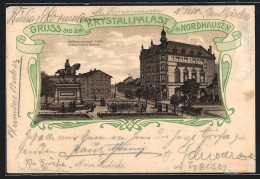 Lithographie Nordhausen, Restaurant Krystallpalast Am Friedrich Wilhelms-Platz  - Nordhausen