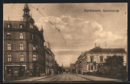 AK Nordhausen, Bahnhofstrasse Mit Strassenbahn  - Nordhausen