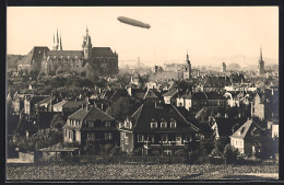 AK Erfurt, Startender Zeppelin über Der Stadt  - Sonstige & Ohne Zuordnung