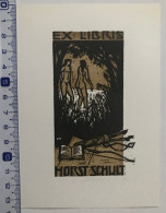 Ex-libris Hubert Rockenberger. Arc Flèche Nu Fille Lac.  Exlibris Hubert Rockenberger. Bow Arrow Nude Girl Lake - Bookplates