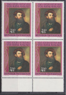 1990 , Mi 1991 ** (2) - 4 Er Block Postfrisch - 150. Geburtstag Von Hans Markart - Unused Stamps