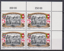 1990 , Mi 1996 ** (1) - 4 Er Block Postfrisch - 750 Jahre Marktgemeinde Oberdrauburg - Unused Stamps