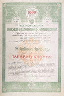 Tres Rare: Vienne 1904: K. K. Priv. Kaiser Ferdinands Nordbahn 1.000 Kronen - Autres & Non Classés