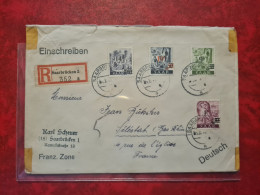 Lettre / Carte   1948  LETTRE RECOMMANDE SAARBRUCKEN  TIMBRE SAAR - Altri & Non Classificati