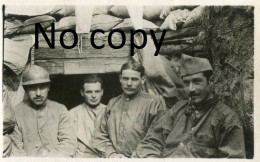 3 PHOTOS FRANCAISES - POILUS ET ABRI A CAUROY PRES DE HERMONVILLE - LOIVRE MARNE - GUERRE 1914 1918 - Guerra, Militari
