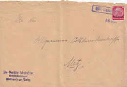 37375# HINDENBURG LOTHRINGEN LETTRE Obl WOLMERINGEN 18 Septembre 1941 VOLMERANGE LES MINES MOSELLE THIONVILLE - Lettres & Documents