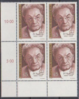 1990 , Mi 2000 ** (1) - 4 Er Block Postfrisch - 100. Geburtstag Von Josef Friedrich Perkonig - Unused Stamps