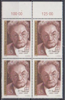 1990 , Mi 2000 ** (2) - 4 Er Block Postfrisch - 100. Geburtstag Von Josef Friedrich Perkonig - Unused Stamps